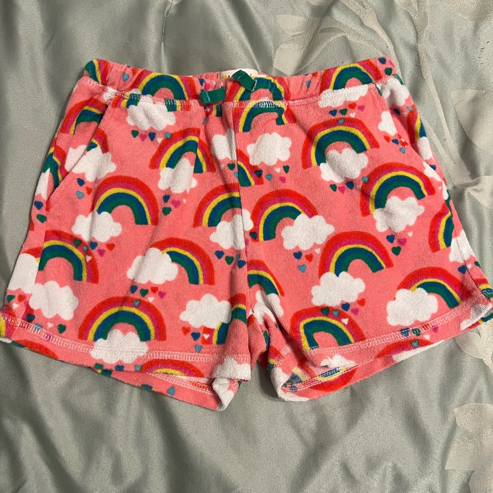 Mini Boden terry towelling cotton Colorful Rainbow Print Shorts girls 11y EUC